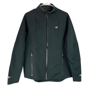 New Balance Black Long Sleeve Full Zip Mock Neck Fitted Jacket Size L w/Pockets